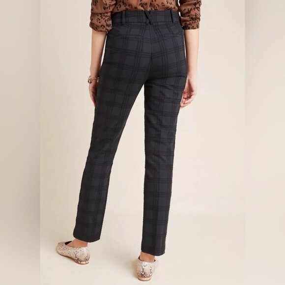 Anthropologie Essential Slim Leg Jacquard Trouser Size 2 Petite - Picture 2 of 8